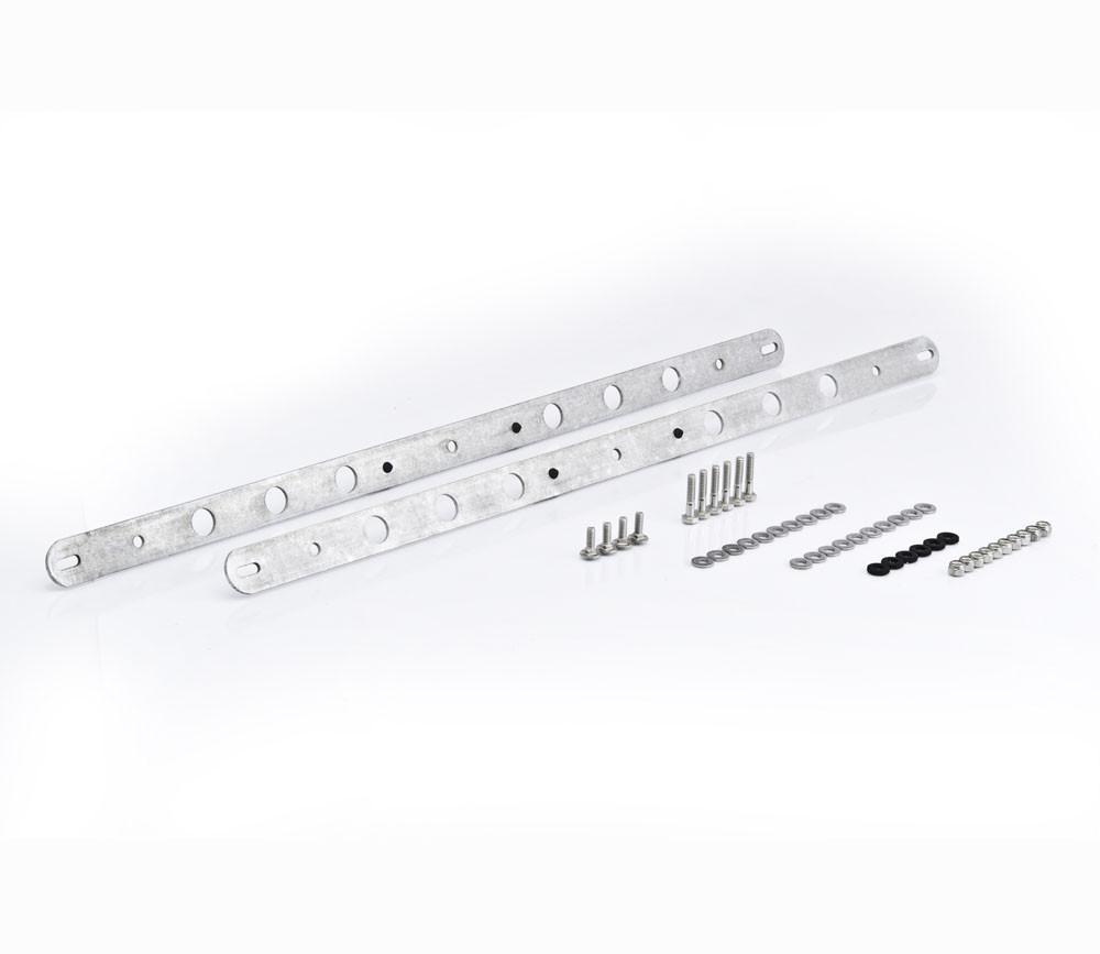 Natural Finish Aluminum Fan Mounting Bracket for Dual 11 Electric Fans on Downfl