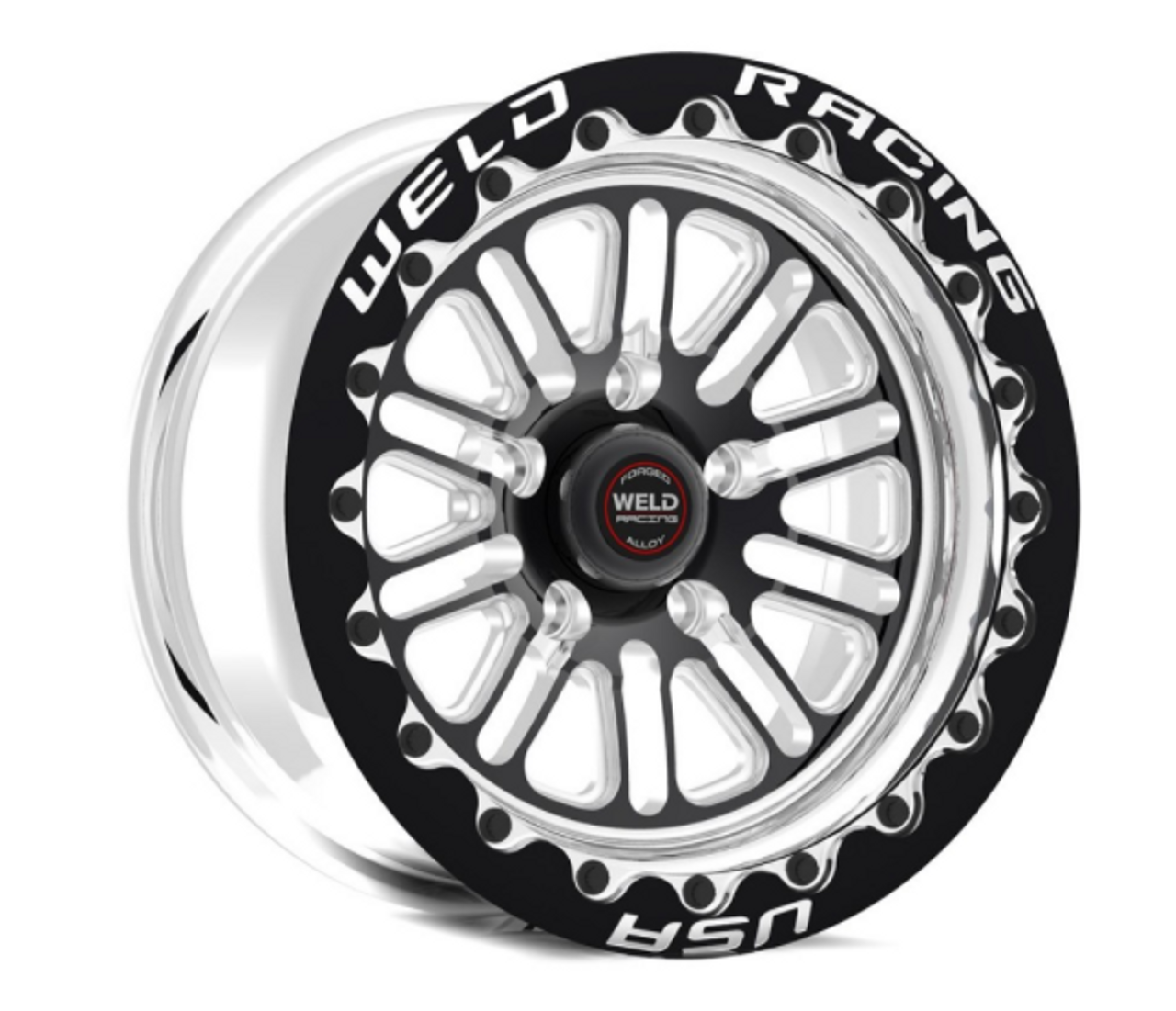 16-22+ Camaro S72 Beadlock 17x10.5 5x120 Rear Wheel (Black Center), WELD Racing