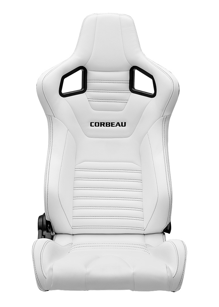 Corbeau Sportline  Racing Seat, RRS White Vinyl / Black Stitch, 74903PR
