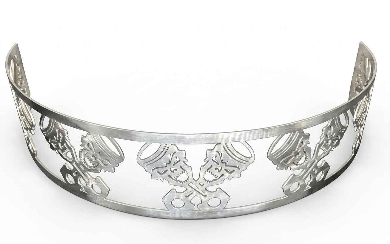 Granatelli Beauty Bandz, 14" x 3" Air Cleaner Grill - Skullz and Rods - 750004