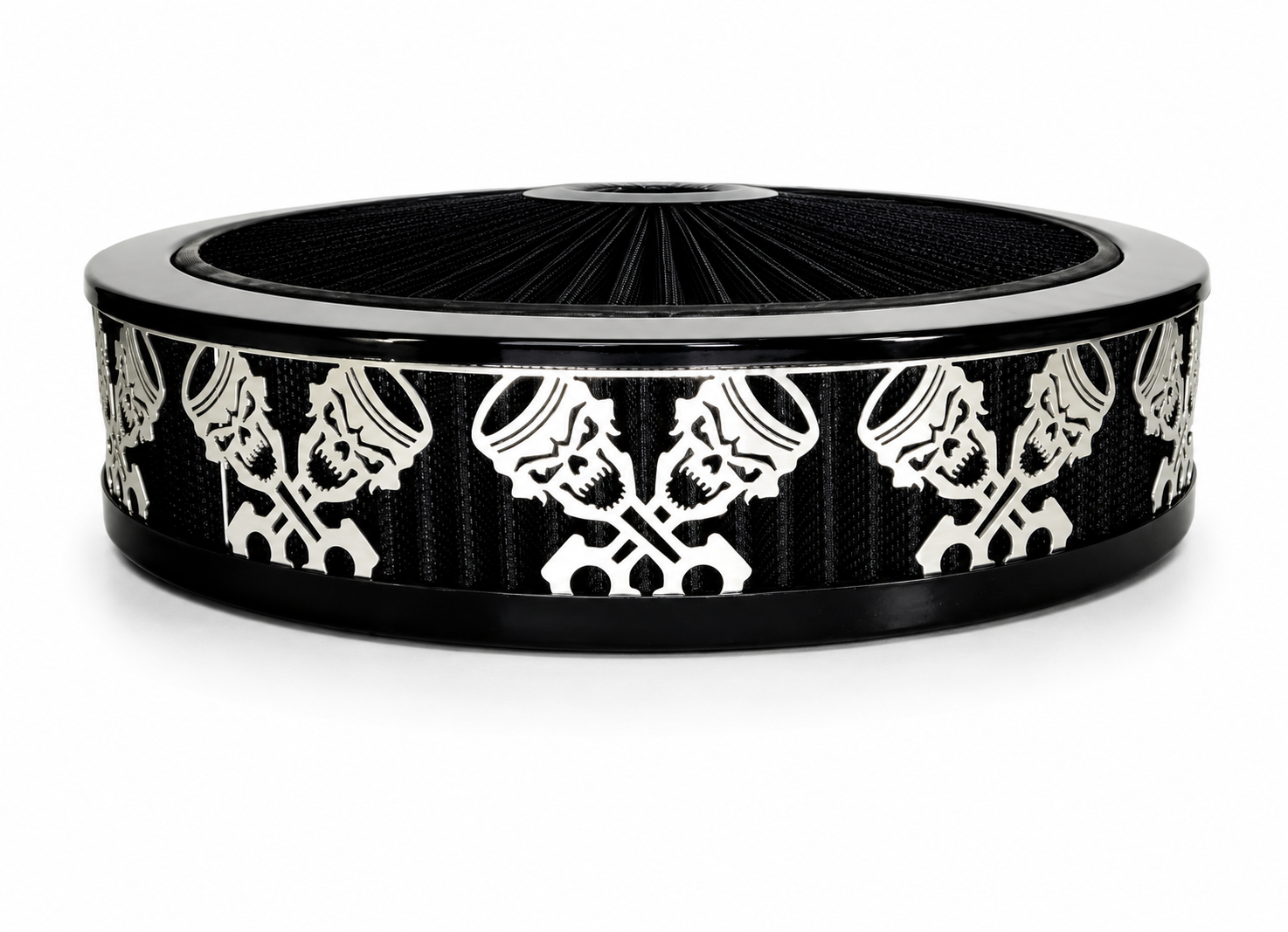 Granatelli Beauty Bandz Black Air Filter Assembly - Skullz and Rods - 750017