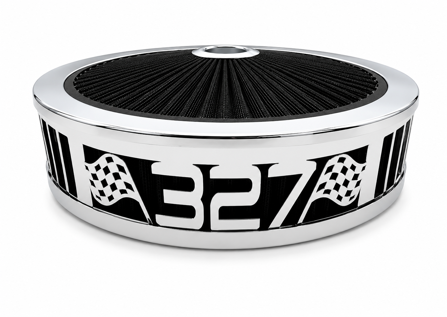 Granatelli Beauty Bandz Black and Chrome Air Filter Assembly, 327 - 75 - 750033