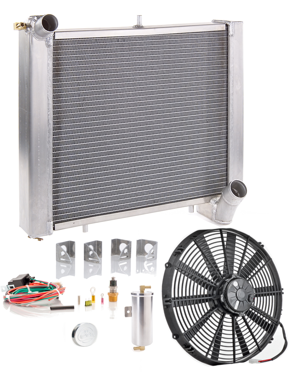 Radiator Module Direct-Fit Polished Finish for 63-72 Chevrolet Corvette w/Std Tr