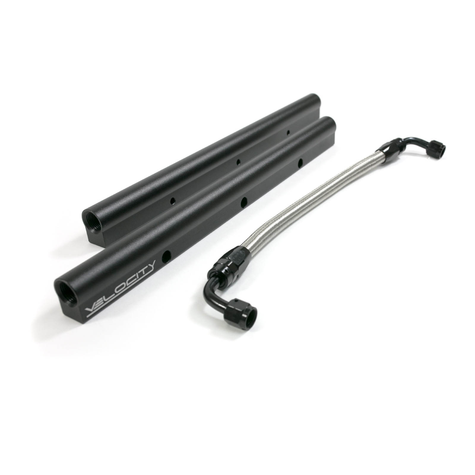 GM LS1/LS2/LS6 TSP Velocity Black Billet Aluminum Fuel Rails w/ Crossover Pipe