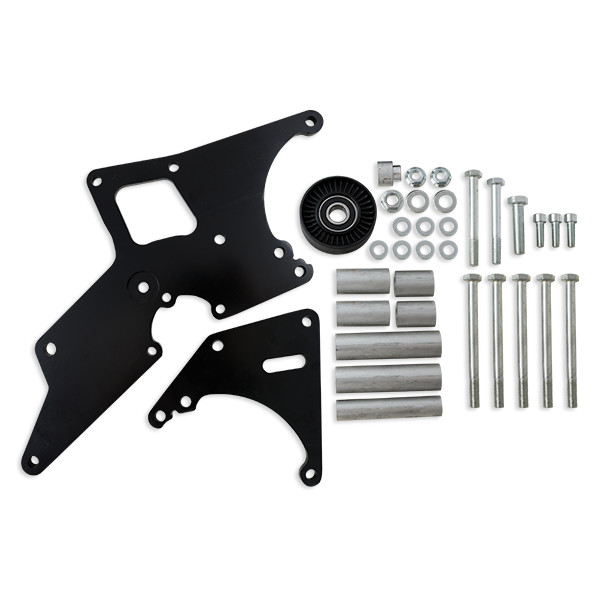 LS1, LS2 Truck Application Black Aluminum Alternator & Power Steering Pump Relocation Bracket