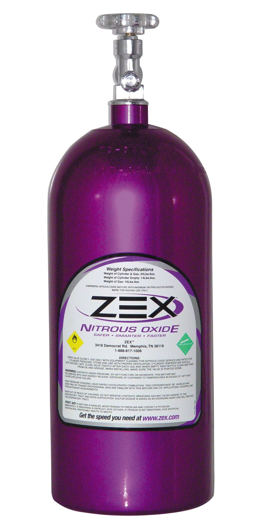 ZEX Purple 10 lb Nitrous Oxide Bottle, N2O Bottle, Corvette, Camaro and others