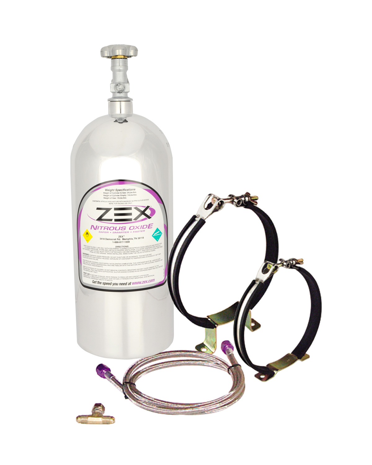 ZEX Maximizer Kit w/ 10 lb. Polished Bottle, Nitrous Oxide Bottle, Corvette, Camaro and others