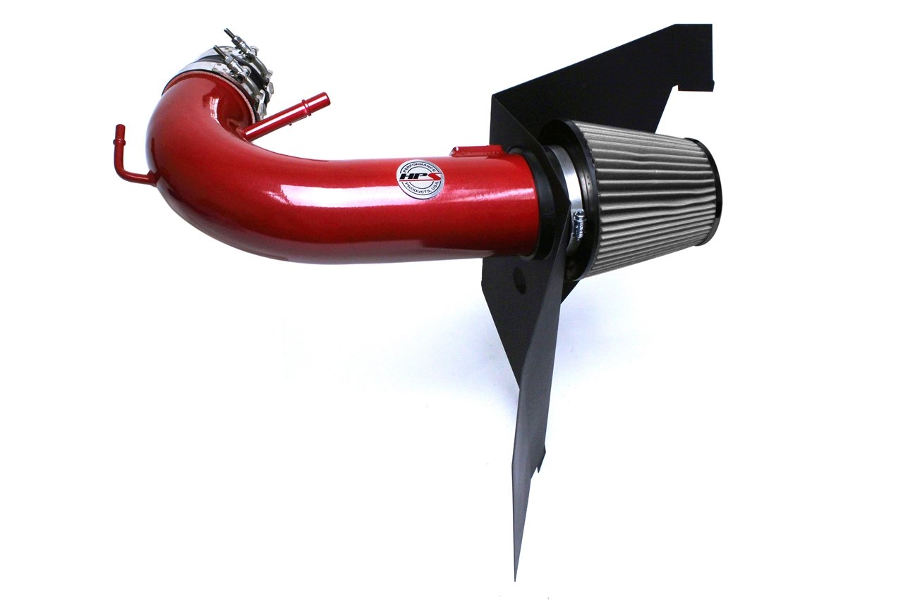 HPS Performance Shortram Air Intake 2015-2017 Ford Mustang GT V8 5.0L, Includes Heat Shield, Red