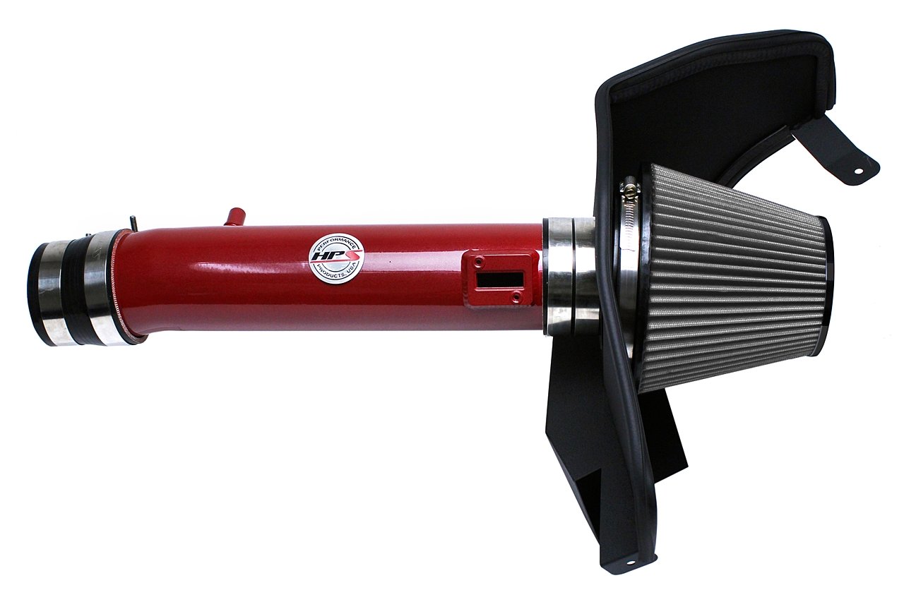 HPS Performance Shortram Air Intake 2011-2014 Ford Mustang 3.7L V6, Includes Heat Shield, Red