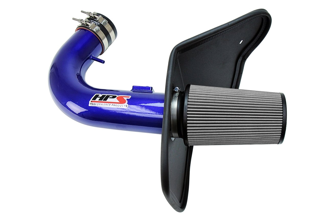 HPS Performance Cold Air Intake Kit 10-15 Chevy Camaro SS 6.2L V8, Includes Heat Shield, Blue