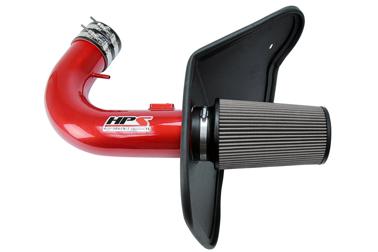 HPS Performance Cold Air Intake Kit 10-15 Chevy Camaro SS 6.2L V8, Includes Heat Shield, Red