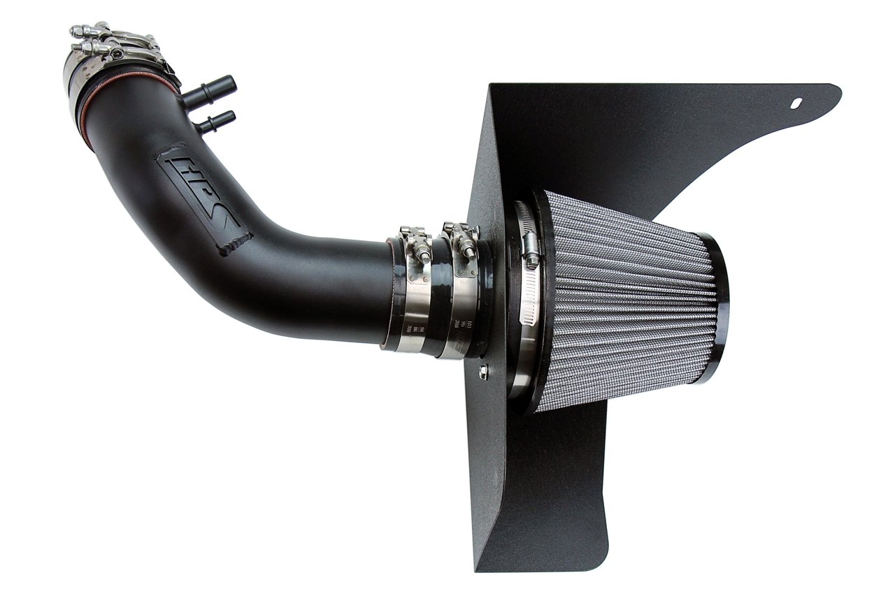 HPS Performance Cold Air Intake Kit 15-17 Ford Mustang 3.7L V6, Includes Heat Shield, Black