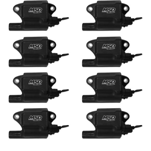 MSD PRO POWER LS Ignition Coils for All C6 Corvette, Set of 8, LS2, LS7 Engines - BLACK