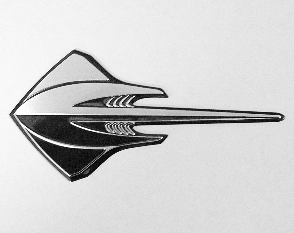 2020+ C8 Corvette, GM OEM  Rear Hatch Stingray Emblem, Carbon Flash Painted