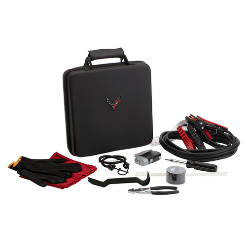 C8 Corvette 2020 + GM OEM Accessory, C8 Cross Flag Logo Highway Safety Kit