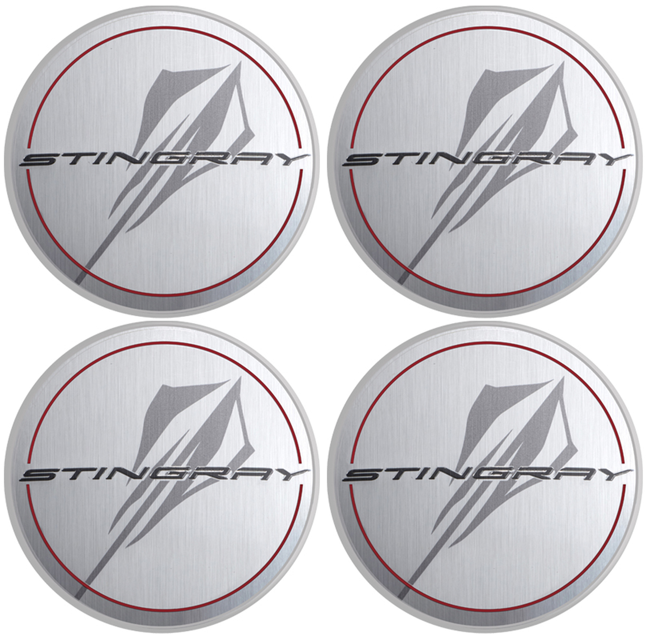 C8 Corvette, Stingray Center Cap in Silver with Stingray Logo Set of 4