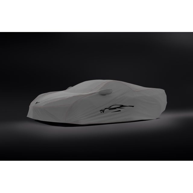 C8 Corvette, Stingray Premium Outdoor Car Cover in Gray with Corvette Silhouette