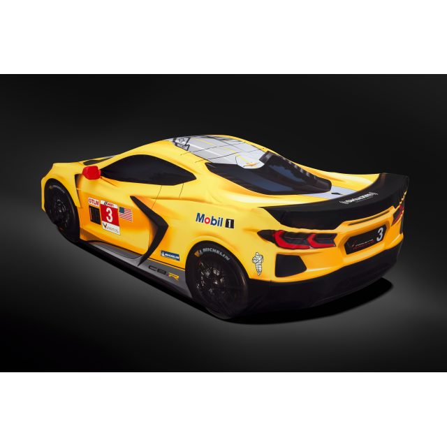 C8 Corvette, Stingray Premium Indoor Car Cover in Yellow with Fully Rendered Corvette C8.R