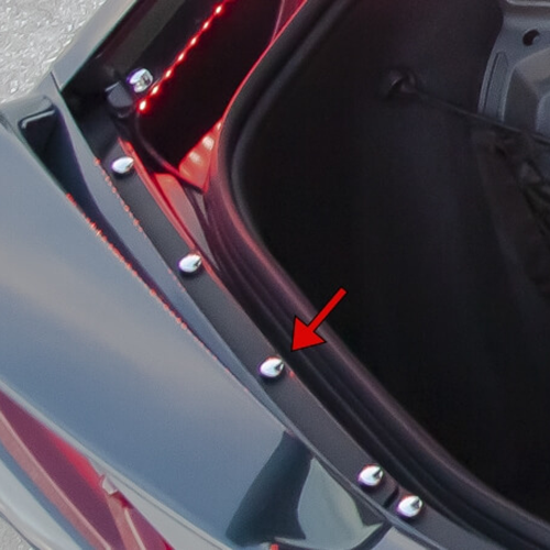 C8 Corvette Rear Trunk Screw/Fastener Cover Kit : Chrome