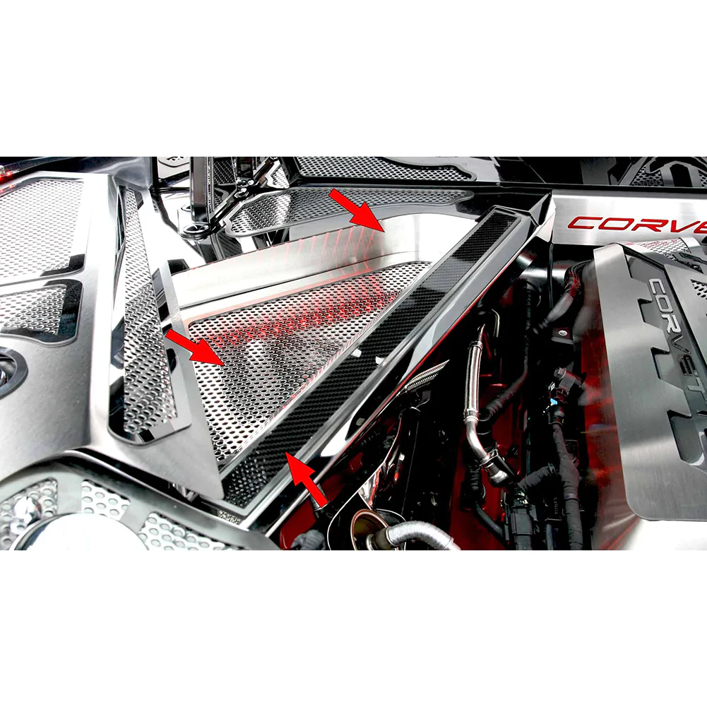 2020-23 C8 Corvette Coupe, Perforated Header Guard Cover Kit w/Rear Crossmember