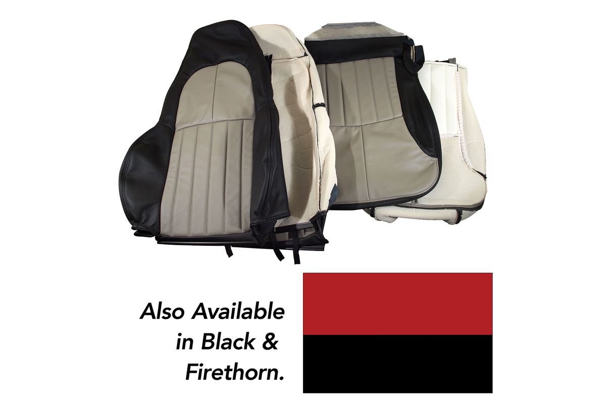 C5 1997-2004 Chevrolet Corvette 100% Leather Two Tone Standard Seat Cover Set -
