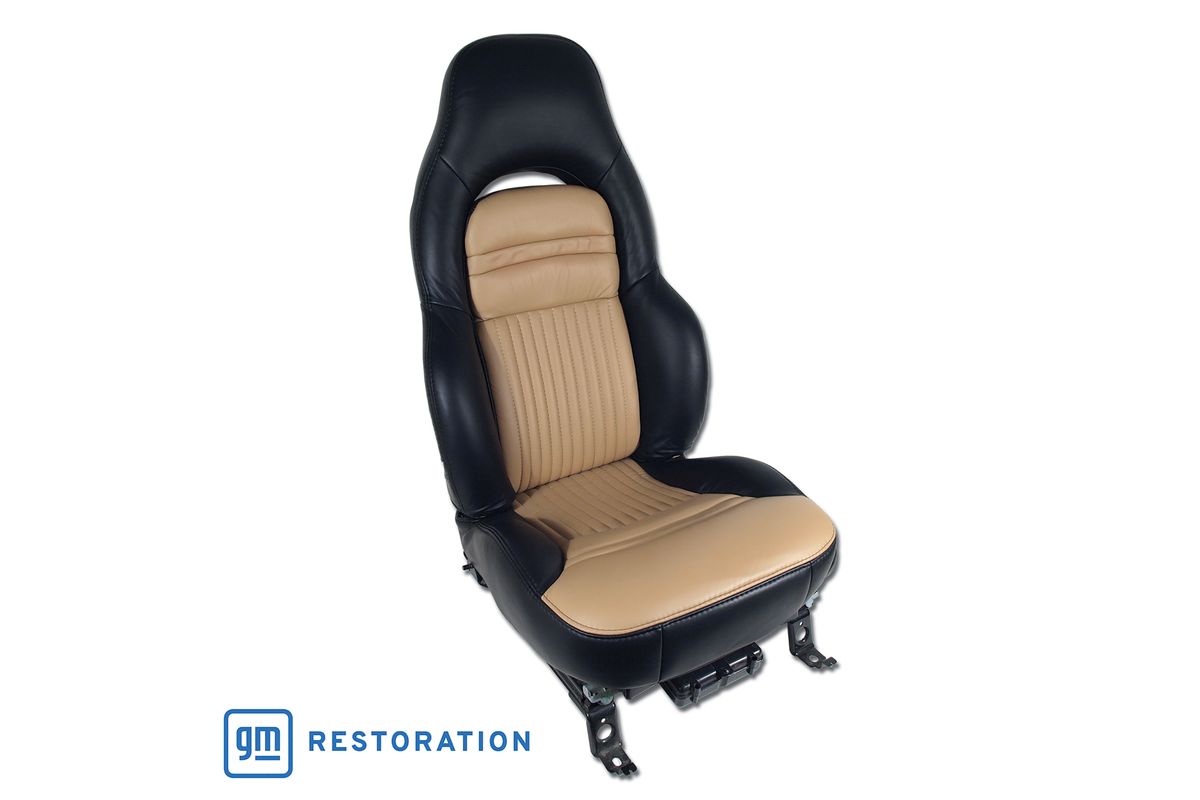 C5 1997-2004 Chevrolet Corvette 100% Leather Two Tone Sport Seat Cover Set - CA