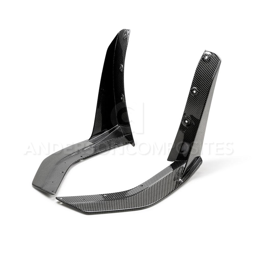 Carbon fiber front splitter wickers for 2020-2021 Ford Mustang Shelby GT500
