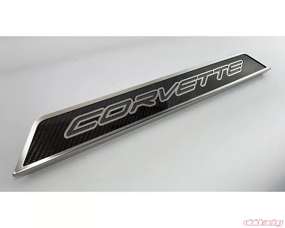 American Car Craft Corvette Style Black Carbon Fiber Replacement Door Sills Chevrolet C8 Corvette Stingray 2020-2024