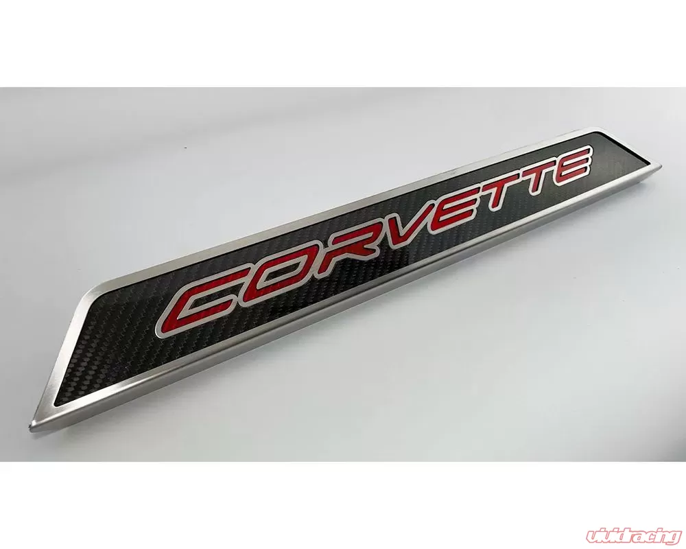 American Car Craft Corvette Style Red Carbon Fiber Replacement Door Sills Chevrolet C8 Corvette Stingray 2020-2024