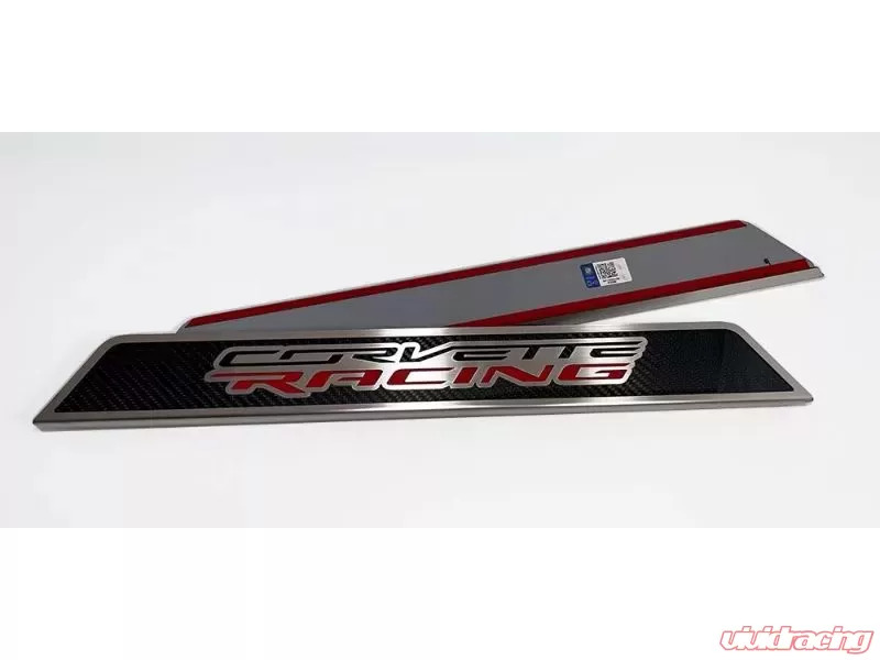 American Car Craft Carbon Fiber w/Corvette Racing Style Insert Door Sills Chevrolet Corvette Coupe C8 2020-2024