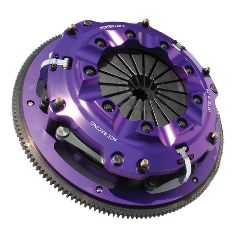 ACE Racing Clutch Kit, PowerForce, Twin Disc, 10" Dia. 1-5/32" x 26 Spline, Sprung Hub, Ceramic/Metallic, Chevy Camaro 20