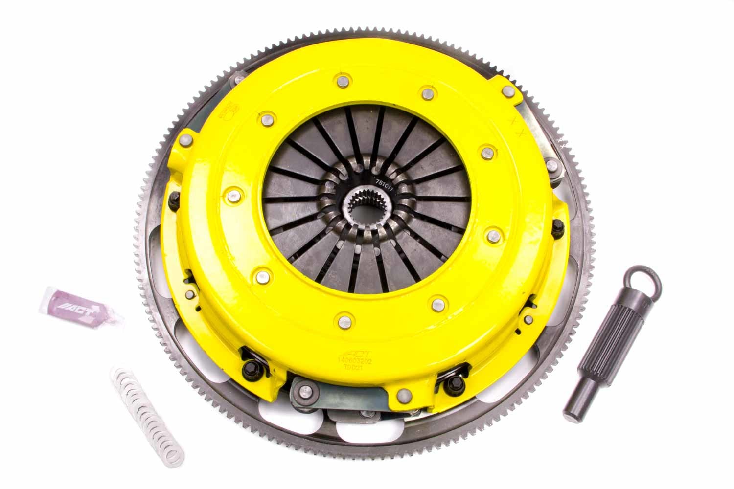 ACT Clutch Kit, Extreme Duty, Twin Disc, 1-1/8" x 26 Spline, Rigid Hub, Flywheel, Organic, Ford Modular, Ford Must