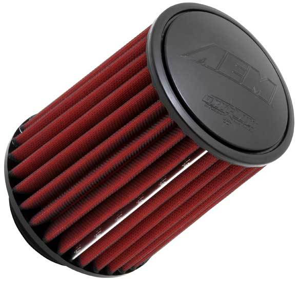 AEM Air Filter Element, Dryflow, Clamp-On, Conical, 6" Base, 5-1/4" Top Diam