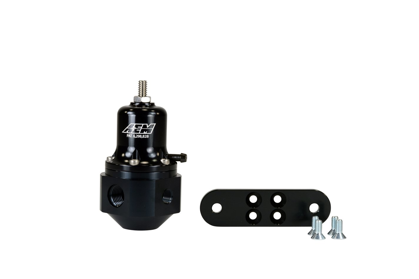 AEM Fuel Pressure Regulator, Adjustable, In-Line, 6 AN Female O-Ring Inlet,