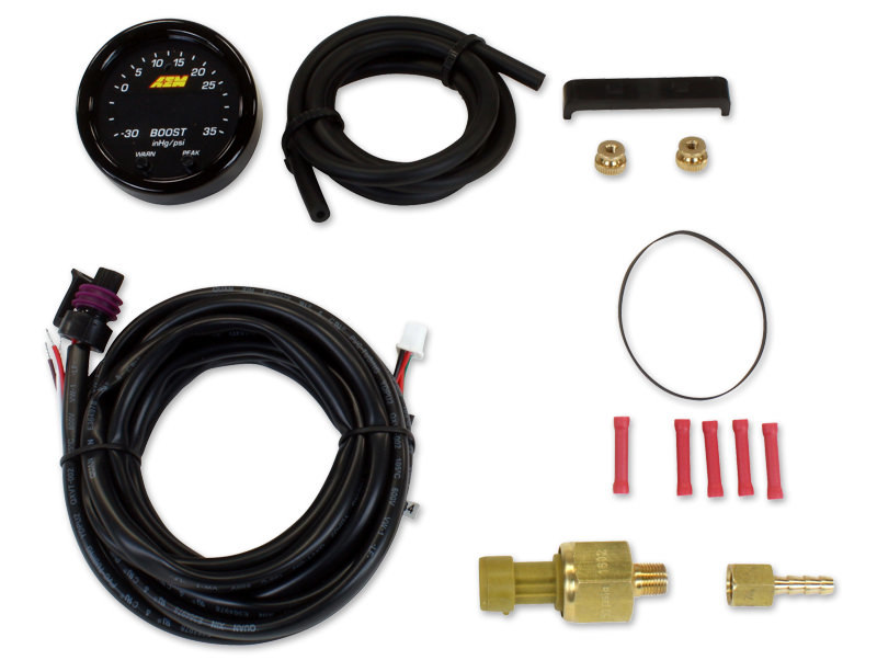 AEM Boost Gauge, X-Series, -30-35 psi, Electric, Digital, 2-1/16" Diameter,