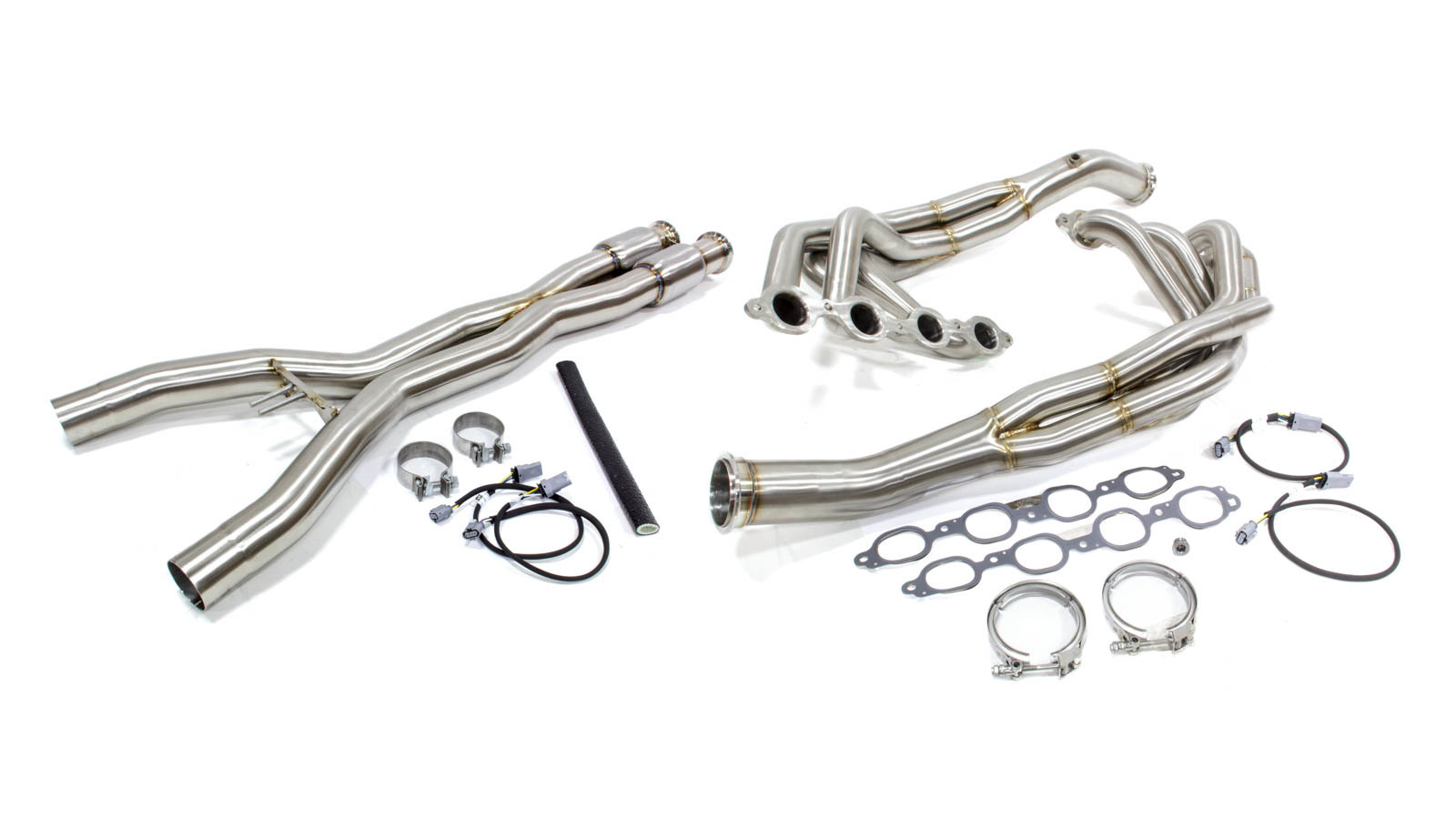 AFE Headers and X-Pipe Kit, 1-7/8" Primary, 3" Collector, Converters Included, 3" X-Pipe, Stainless, Natural, Chev