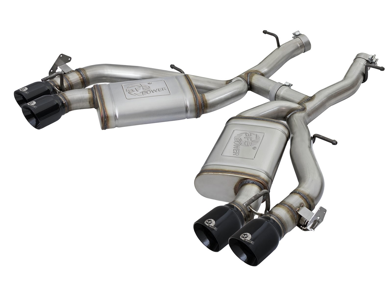 AFE Exhaust System, MACH Force XP, Axle-Back, 3" Tailpipe, 4" Black Tips, Stainless, Black, SS/Supercharged/ZL1, C