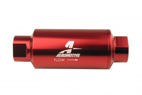AEROMOTIVE #10-ORB Fuel Filter Inline 10 Mircon Red
