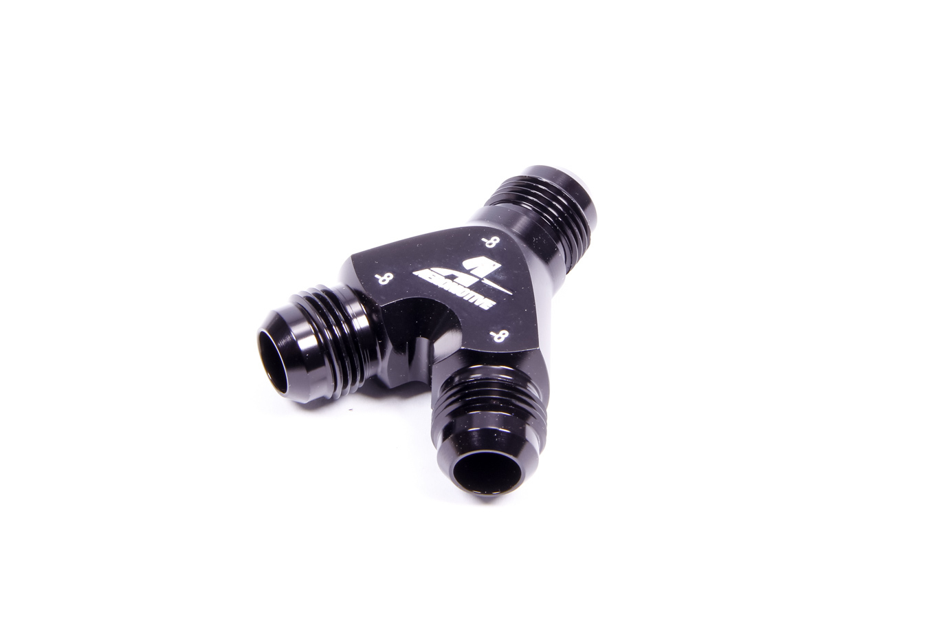 AEROMOTIVE Y-Block Fitting - 8an to 2x -8an