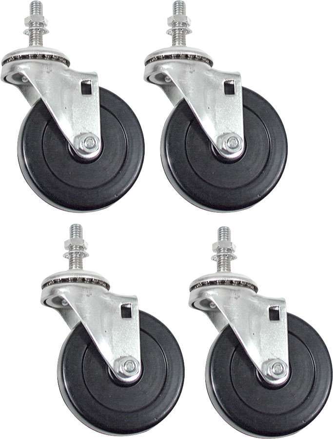 ALLSTAR, Engine Cradle Casters, Standard Duty, 3/8 in Studs, 3 in Wheels, Rubber