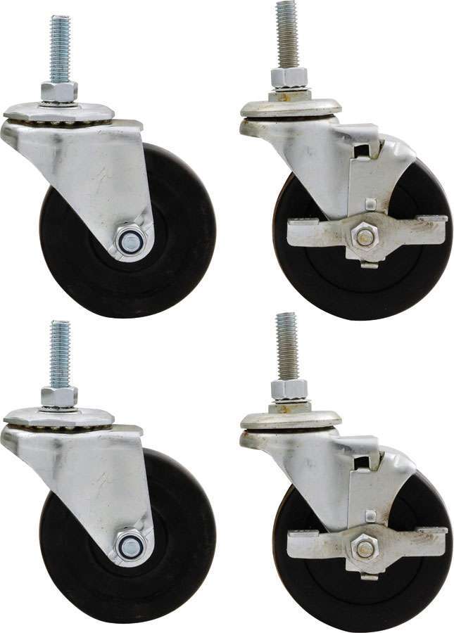 ALLSTAR, Engine Cradle Casters, Standard Duty, 3/8 in Studs, Locking, 3 in Wheel