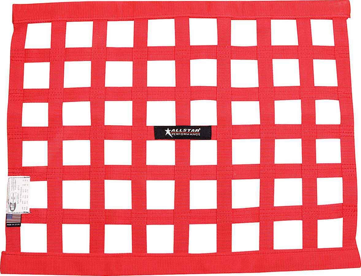 ALLSTAR, Window Net, SFI 27.1, 1 in Webbing, 18 x 24 in Rectangle, Red, Each
