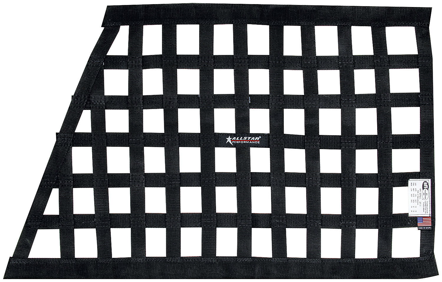 ALLSTAR, Window Net, SFI 27.1, 1 in Webbing, 18 x 29 x 22 in Trapezoid, Black, E