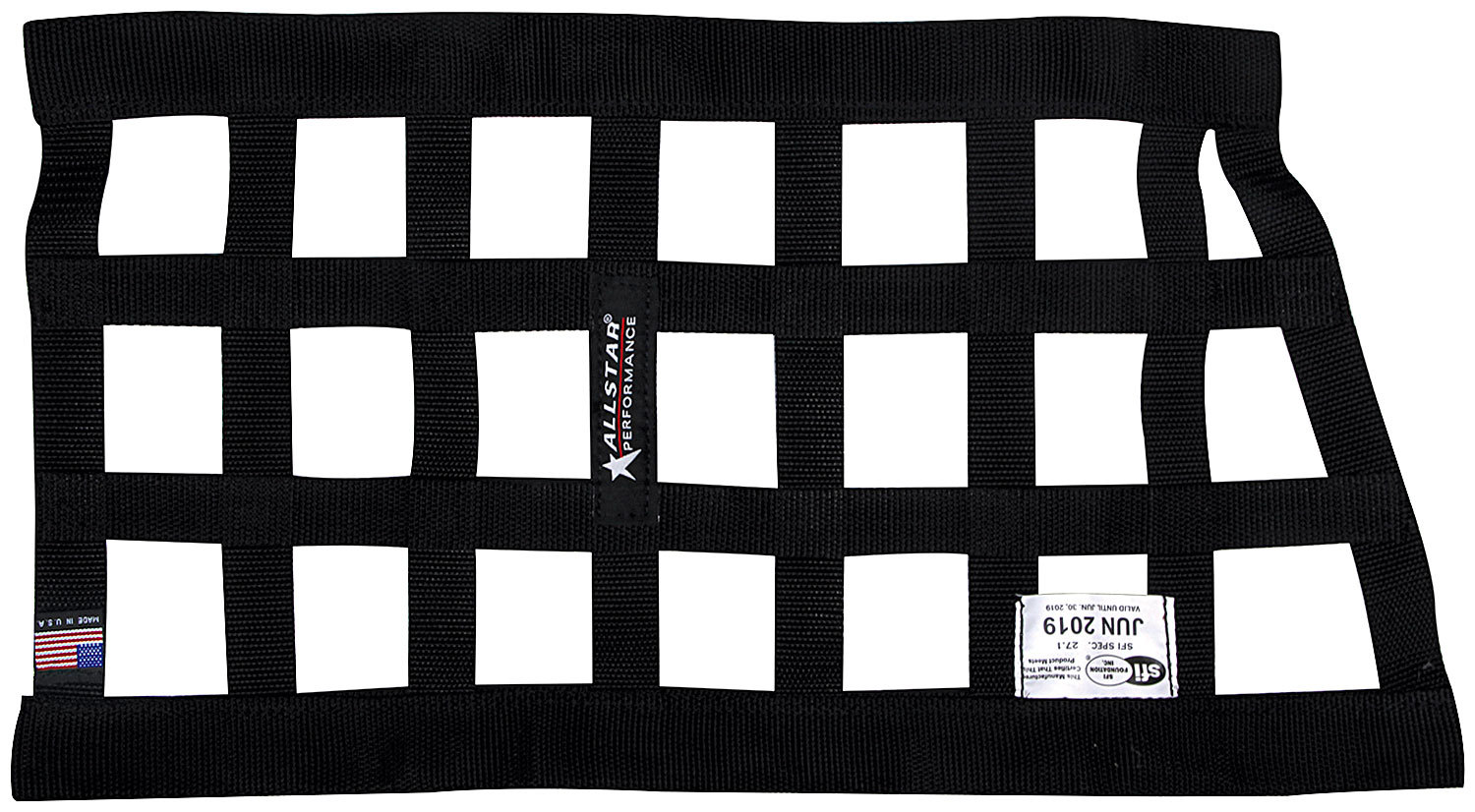ALLSTAR, Window Net, SFI 27.1, 1 in Webbing, Trapezoid, Black, Each