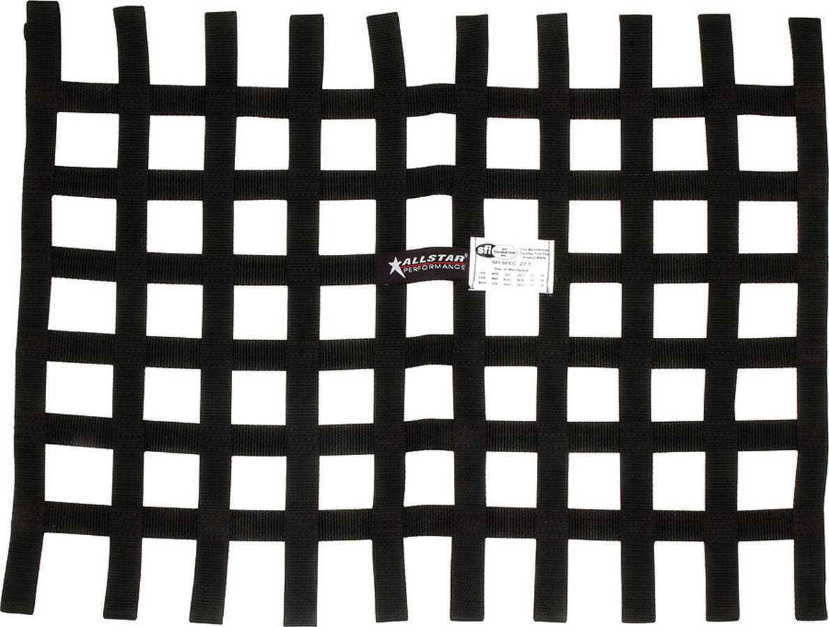 ALLSTAR, Window Net, SFI 27.1, 1 in Webbing, 18 x 24 in Rectangle, Black, Each