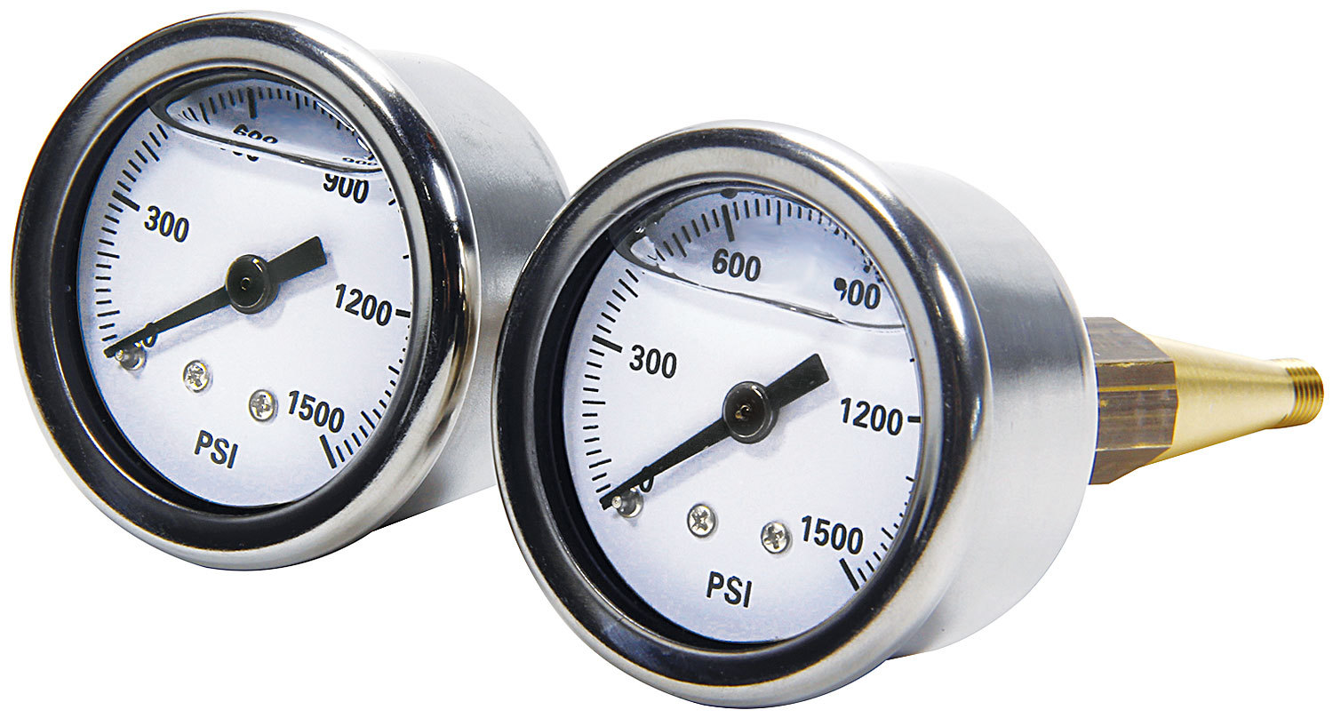 ALLSTAR, Brake Pressure Gauge, 0-1500 psi, Mechanical, Analog, Dual Gauges, 1/4-