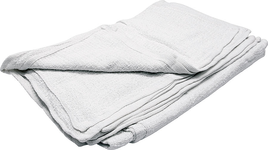 ALLSTAR, Shop Towels, Cloth, Terry White, Set of 12