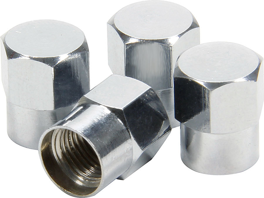 ALLSTAR, Valve Stem Cap, Hex, Steel, Chrome, Set of 4