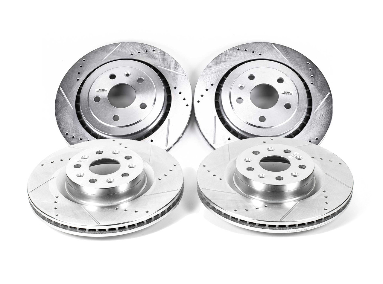 16-22+ Camaro SS, Front & Rear Drilled & Slotted Rotors Includes 4, Power Stop