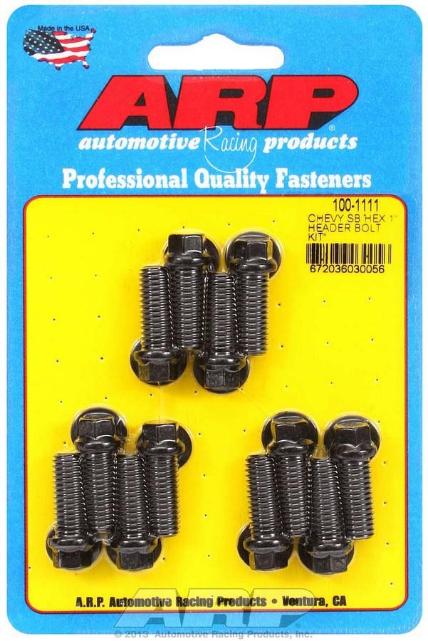 ARP 100-1111 Header Bolt Kit - 6pt. 3/8 x 1.00 UHL (12)